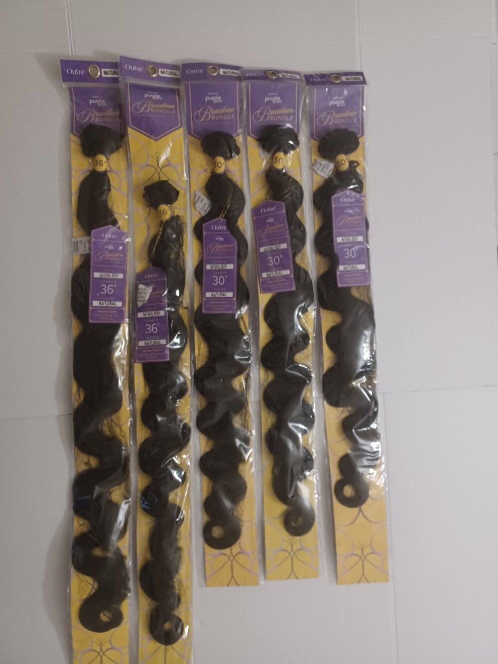 Outre Premium Purple Pack Brazilian Natural Body Hair Weave  Bundle Lot Of  (5)